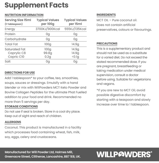 Image Title Willpowders MCT Oil